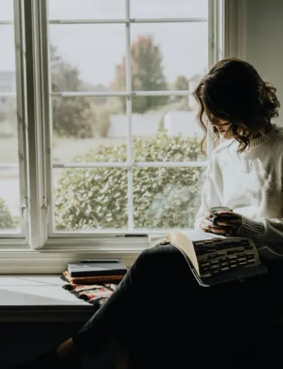 Reader enjoying an audiobook