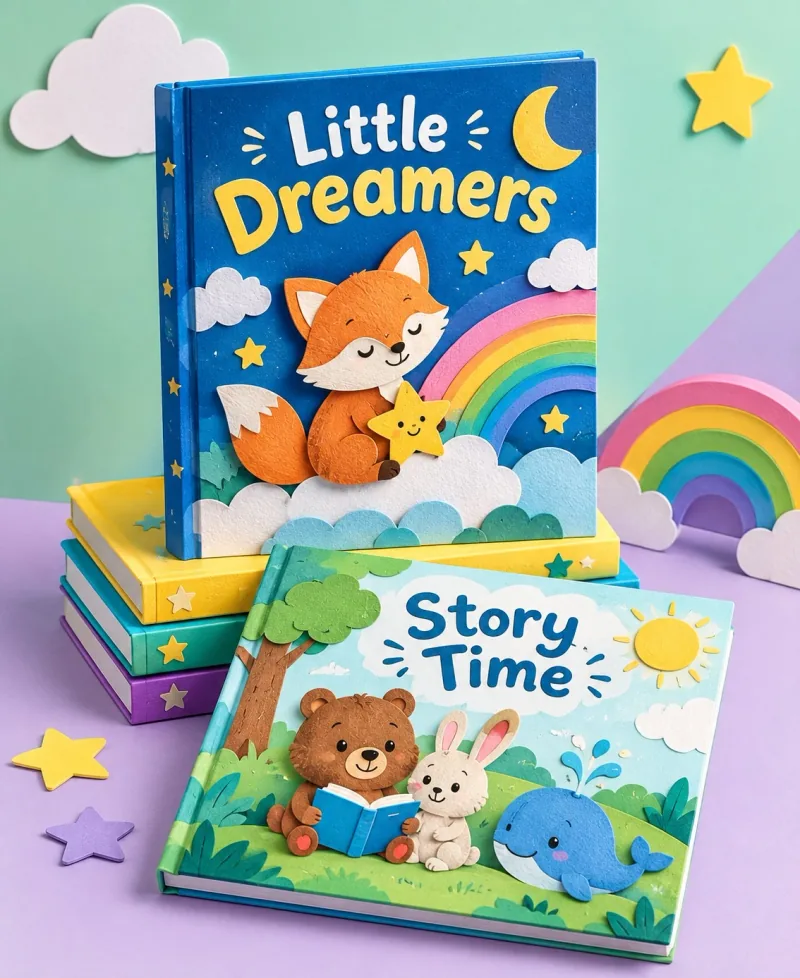 Stack of children's picture books